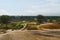 View from Hemkuta Hill, Hampi, Karnataka. Sacred Center. Krishna temple in the distance on the left and Sasivekalu Ganesha temple