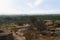 View from Hemkuta Hill, Hampi, Karnataka. Sacred Center. Krishna temple in the distance on the left and Sasivekalu Ganesha temple