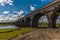 A view of the Hendy viaduct crossing the river Loughor at Pontarddulais, Wales