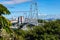 View of the Hercilio Luz Suspension Bridge. The longest suspension bridge in Brazil and the symbol of the city of Florianopolis