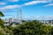 View of the Hercilio Luz Suspension Bridge. The longest suspension bridge in Brazil and the symbol of the city of Florianopolis