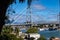 View of the Hercilio Luz Suspension Bridge. The longest suspension bridge in Brazil and the symbol of the city of Florianopolis