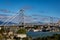 View of the Hercilio Luz Suspension Bridge. The longest suspension bridge in Brazil and the symbol of the city of Florianopolis