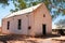 View of the Hermannsburg Lutheran church in outback Australia