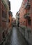 View on hidden water channel in Bologna