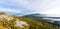 View from a high hill top over autumn forest in Lapland