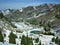 View of the high-mountain ice skating rink Medeu