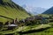 View of the high mountain village of Ushguli in Svaneti, Georgia