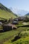 View of the high mountain village of Ushguli in Svaneti, Georgia