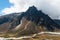 View of high mountain on the way from Dingboche to Lobuche on Everest base camp trekking route