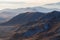 A view from the high peak of the mountain near the Rifugio Duca degli Abruzzi, 2388m on Campo Imperatore, Abruzzo, Italy