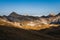 A view from the high peak of the mountain near the Rifugio Duca degli Abruzzi, 2388m on Campo Imperatore, Abruzzo, Italy