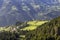 View of high plateau village, mountains, valleys