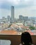 View from high rise building of city of Penang