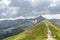 View of High Tatras mountains near Popradske Pleso, Slovakia from mount Kasprowy Wierch in Zakopane, Poland