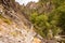 View of the hiker in the canyon in the middle of the Idaho wilderness