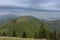 View from hiking to Stoh, mountain Osnica, national park Mala Fatra, Slovakia, spring cloudy day