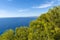 View from the hill `Mont Boron` over the bay in front of Nice on the French Riviera