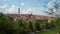 View from the hill to Prague and the TV tower. Orange tiled roofs. Czech Republic