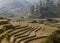 View of hills from farmland, Lao Cai province, Vietnam. Sapa