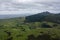 A view at the hills and meadows from the Mt. Manaia near Whangarei in Northland in the North Island in New Zealand