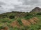 A view Hills near Lord shiva statue surrouneded by hills at Panukonda fort in Anantapur Andhra Pradesh India