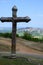 View on hilly Sancerre Chavignol appellation vineyards, Cher department, France, overlooking iver Loire valley, noted for its