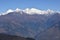 View of the Himalayas mountain range in the Langtang National Park