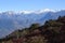 View of the Himalayas mountain range in the Langtang National Park