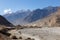 View of the Himalayas and town Jomsom.