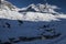 View of the Himalayas from the village of Lobuche