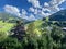 View on Hinterglemm on a summer day in the Alps at Saalbach-Hinterglemm, Austria