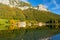 View on Hintersee lake during autumn, Berchtesgaden, Bavaria, Germany