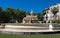 View of Hispalis Fountain, Puerta de Jerez, Seville, Spain.