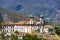 View of historic 18th century church in colonial architecture in the city of Ouro Preto