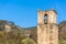 View of historic building in ruins, convent of St. John of Tarouca, detail of tower bell of the convent of cister