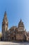 View of the historic cathedral in the old city center of Toledo