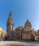 View of the historic cathedral in the old city center of Toledo