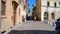 view of the historic center of Fano, Marche, Italy. city alley