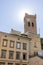 View of the historic center of San Miniato, Pisa, Italy, with the Matilde Tower illuminated by the sun