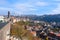 View of the historic city of Fribourg, Switzerland in autumn colors