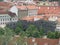 View of historic city Prague, nice old landmarks and buildings, roofs and towers. Czech Republic, Europe