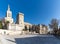 View of the historic Palais du Pape and city square in Avignon