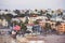 View of historic Santa Monica pier, with beach, amusement park, shops and restaurants, Los-Angeles, California, United States of