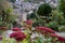 View of the historic town of Bradford on Avon in the Cotswolds, Wiltshire, UK, taken  from St Mary Tory Chapel, high point of town