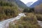 View from the historic white pass train of the gold rush in Skagway Alaska