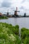 View of the historic windmills at Zaanse Schaans in North Holland