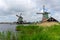 View of the historic windmills at Zaanse Schaans in North Holland