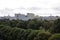 View of the historical center of the city and architecture from the roof of the main gate of Gorky Park