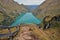 View from the Hohenburg hill to Lake Wasserfall. Hohe Tauern. Austria.